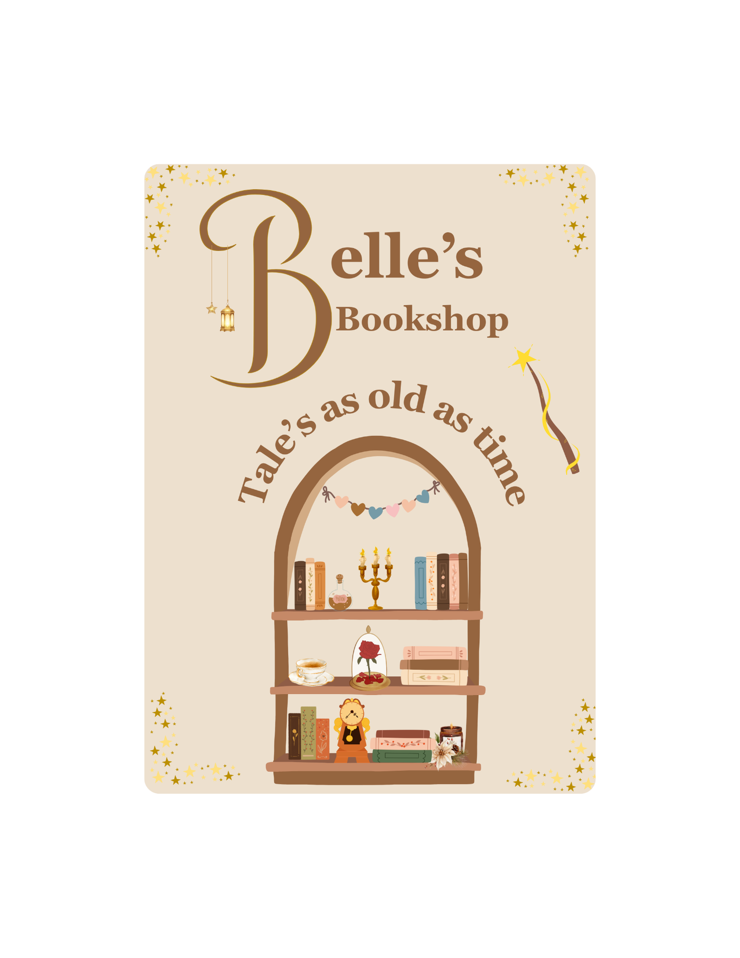 Belle’s Bookshop Kindle Insert – Literary & Whimsical Design