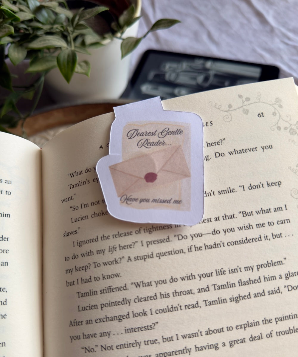 Bridgerton Magnetic Bookmark – “Dearest Gentle Reader” Letter & Envelope Design