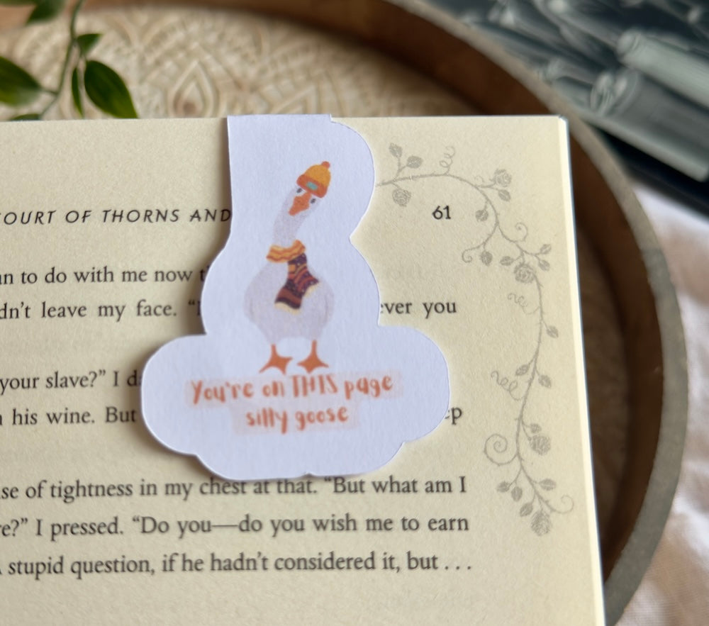 Cute Goose Magnetic Bookmark | Funny ‘Silly Goose’ Bookish Gift for Readers