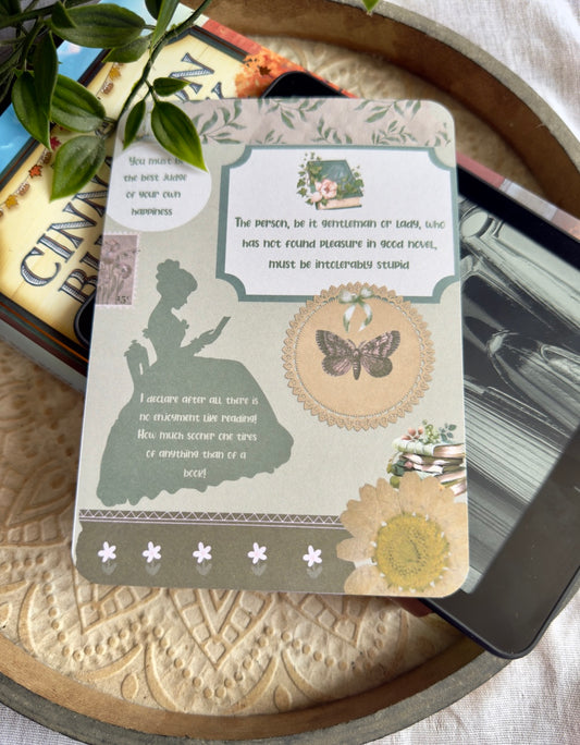 Jane Austen Green Kindle Insert – Classic Literary Design