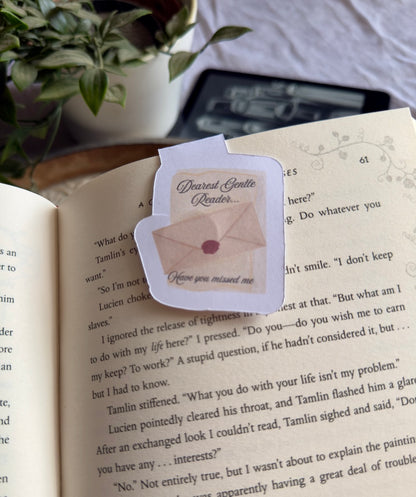 Bridgerton Magnetic Bookmark – “Dearest Gentle Reader” Letter & Envelope Design