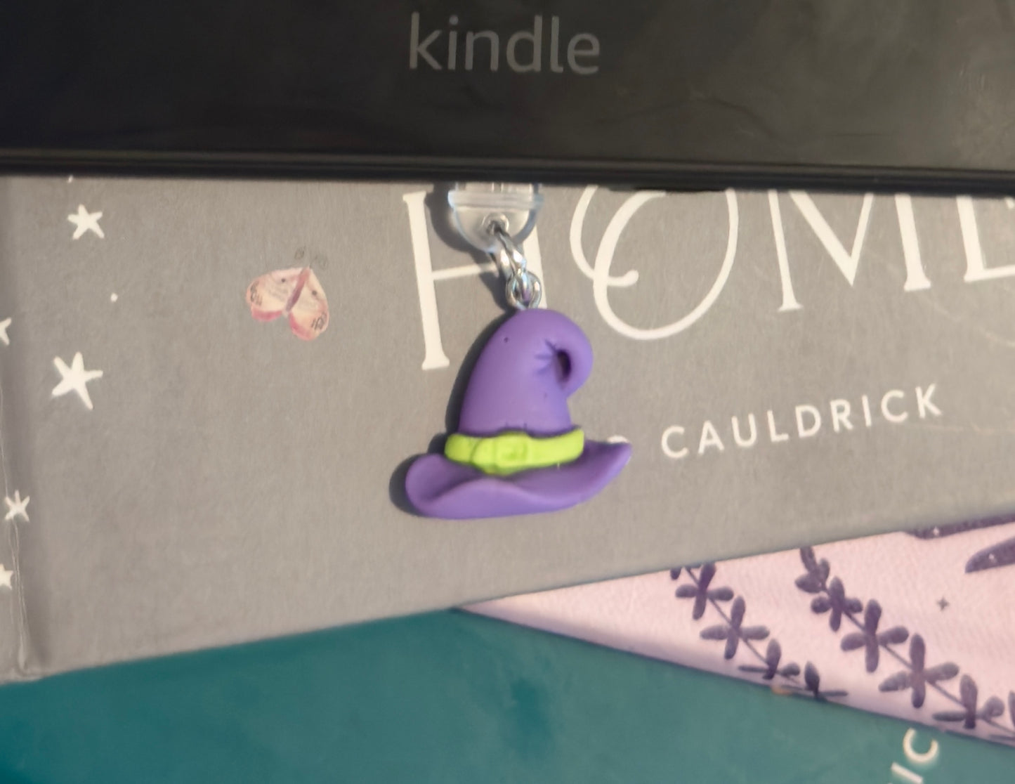Purple Witch Hat Kindle Dust Plug Charm
