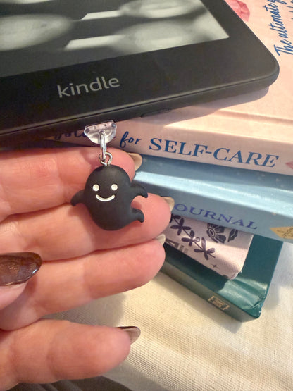 Black Ghost Kindle Dust Plug Charm