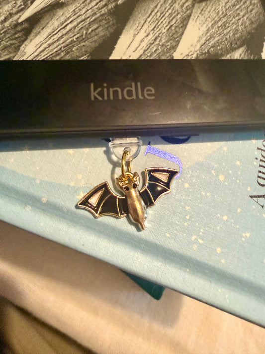Enamel 'Bat' Kindle Dust Plug Charm