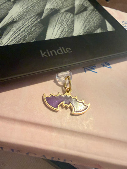 Purple Bat Kindle Dust Plug Charm