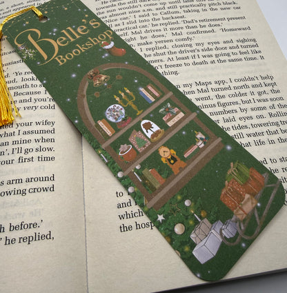 Festive Belles Bookshop Bookmark  Christmas Book Lover Gift | Cosy Reading Accessory | Holiday Bookish Gift