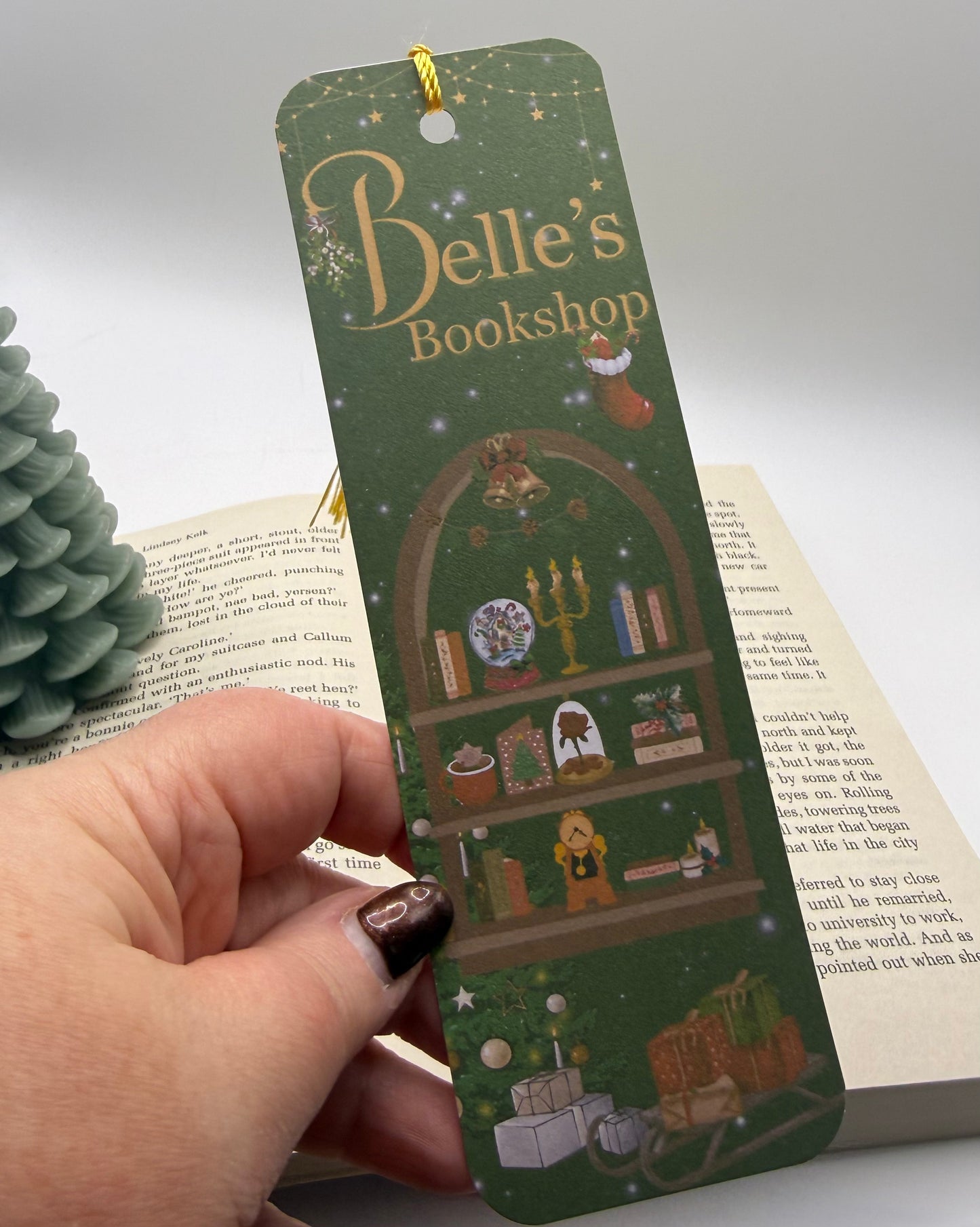Festive Belles Bookshop Bookmark  Christmas Book Lover Gift | Cosy Reading Accessory | Holiday Bookish Gift
