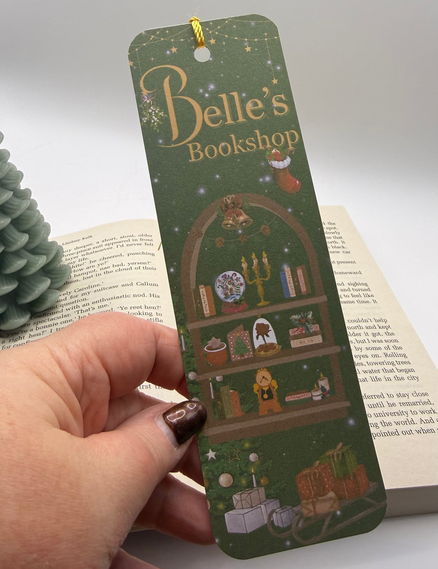 Festive Belles Bookshop Bookmark  Christmas Book Lover Gift | Cosy Reading Accessory | Holiday Bookish Gift