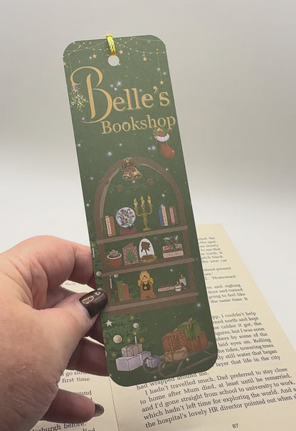 Festive Belles Bookshop Bookmark  Christmas Book Lover Gift | Cosy Reading Accessory | Holiday Bookish Gift