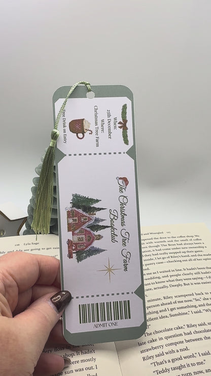 Christmas Tree Farm Book Club Ticket Bookmark – Festive Reading Gift | Cosy Winter Bookmark | Book Lover Christmas Gift